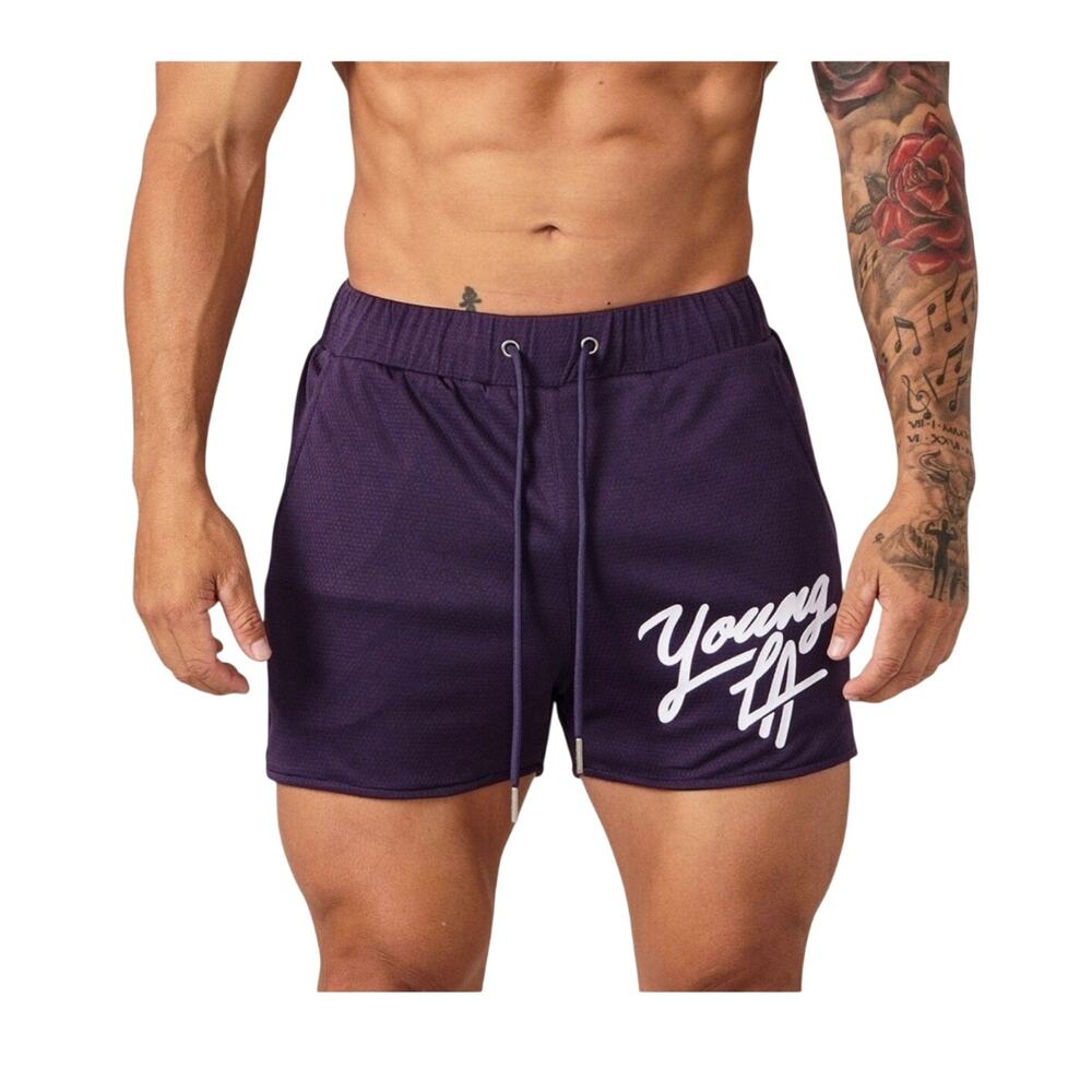 YoungLA Signature Mesh Shorts Men’s Large Deep Purple